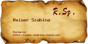 Reiser Szabina névjegykártya